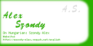 alex szondy business card